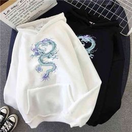Cool Dragon Plus Size Print Sweatshirt Oversized Tops Hoodies Vrouwelijke Pullovers Casual Hoody Harajuku Koreaanse stijl kleding 210809