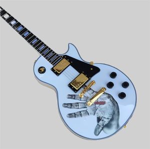 Guitare électrique cool, motif peint à la main, motif remplaçable, touche en acajou, envoi gratuit 2589
