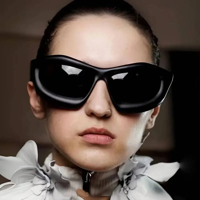 Havalı abartılı gözlük gelecekteki bilim ve teknoloji duyu kayak büyük çerçeve güneş gözlüğü göz kamaştırıcı erkekler ve kadın