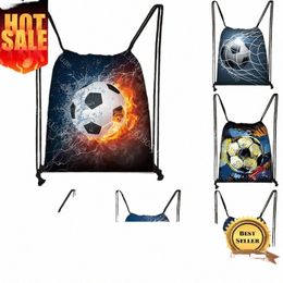 Cool Footbally / Soccerly Imprimir Bolsa con cordón Hombres Fi Bolsa de almacenamiento Adolescente Chico Mochila casual Bolsas de viaje Mochila Regalo Y1Xy #