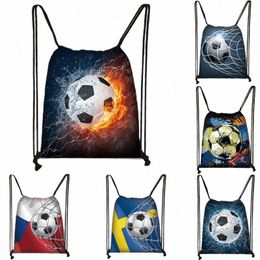 Cool Footbally / Soccerly Imprimir Bolsa con cordón Hombres Fi Bolsa de almacenamiento Adolescente Chico Mochila informal Bolsas de viaje Mochila Regalo p7Ty #