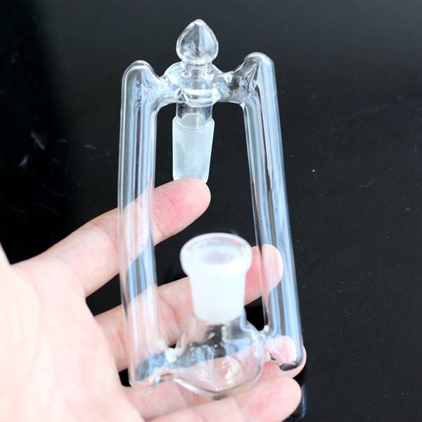 Cool Glass Bong Hookahs Adaptador Brazo doble Desplegable Macho 14 a macho 14.4 con diseño de techo de 2 agujeros desplegable