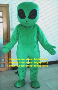 Cool vert extra-terrestre extraterrestre mascotte Costume extraterrestre intelligent êtres soucoupe homme avec de grands yeux noirs No.5965
