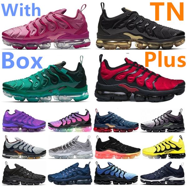 Cool Grey TN Plus Zapatillas para correr Hyper Violet University Red Triple Black Designer Sneaker Lemon Lime Blue Force Olive para hombre Cojín para mujer Calzado para exteriores Tamaño grande 13