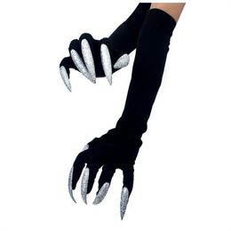 Cool Halloween Handschoenen Lange Ghost Claw Dress Up Handschoenen Mode Zwarte Lange Nagels Cosplay Halloween Grappige Handschoenen GC2301