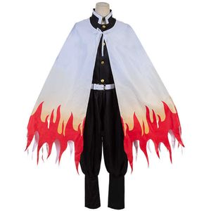 Cool High Quality Anime Demon Slayer: Kimetsu No Yaiba Rengoku Kyoujurou Cosplay Costume Kimetsu No Yaiba Cosplay Men Rengoku Y0903