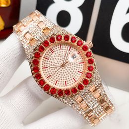 Cool glacé montres pour hommes de luxe Hip Hop diamant montre calendrier montres à Quartz cadeau Relogio Masculino livraison directe 41mm