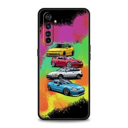 Cool Japan JDM Sportcar Comic Silicone voor REALME 9 PRO GT2 6 7 8 10 C11 C21Y C25 C35 GT NEO 2 3 3T PRO plus 5G -telefoonomslag