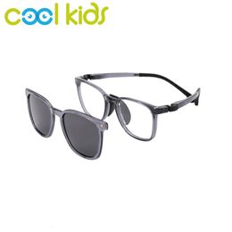 Cool Kids zonnebrillen Clip-on optisch recept Kinderen Gafas de Sol Polariseerde zonnebrillen Eyewear voor kinderbrillen Frames 240417