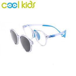 Cool Kids zonnebril voor kinderen UV400 Clip-on Sun Glasses Eyewear For Kids Spectacles Frames Soft Material Flexibele bril 240412