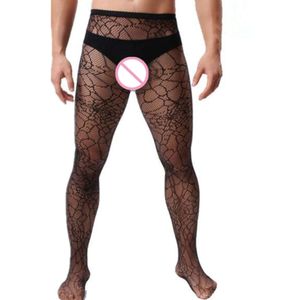 Cool homme bas accessoires collants Sexy mâle araignée mode adulte résille collants Gentleman vêtements exotiques