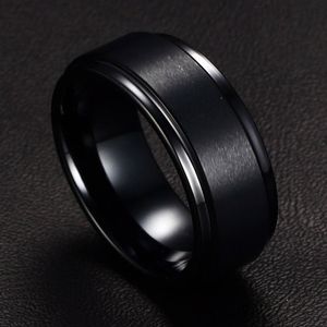 Cool Mannen Wolfraamcarbide Ringen Pure Wolfraam Zwarte Ringen voor Mannen Sieraden 8mm Brede Mannen Bruiloft Verlovingsringen TCR-015276e