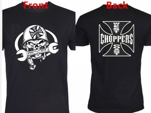 Cool Mens West Coast Chopper Skull Logo Bike Biker Moto Motocicleta Camiseta negra Cool Short T Shirt Tops Camiseta