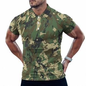 cool militaire camo polo camoue motif chemise décontractée plage streetwear t-shirts hommes col à manches courtes surdimensionné hauts m2zn #