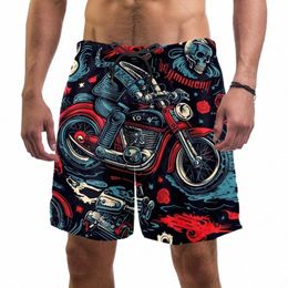 Pantalones cortos de la novedad de los hombres de los diseños frescos de la motocicleta, trajes de baño de secado rápido con el bolsillo para la fiesta de vacaciones en la playa r0aq #
