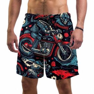 Cool Motorcycle Designs Heren Nieuwheid Board Shorts Snel droog badpakken met zak voor strandvakantie Party R0AQ#