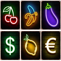 Cool Neon Signs Metal Tin Plate Internet Cafes Bar Club E-Sports Hotel Wall Decor IJzeren Party Party Gamer Room Slaapkamer Huisdecoratie Retro Vintage Metal Painting