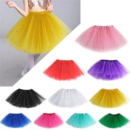 Mignon bébé fille enfants princesse Ballet Tutu jupe robe jupon Net fil paillettes points danse jupes