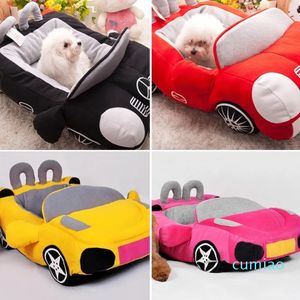 Cama para perro fresca con forma de coche, nido para gato, casa suave para cachorro, cojín cálido para osito, perreras para Chihuahua, sofá acolchado para gatitos