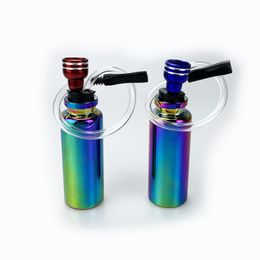 Cool Pipes Rainbow Glass Waterpipe Filtre Argent Écran Herbe Sèche Tabac Bong Bong Down Tige Bol En Métal Pipes À Main Mini Narguilé Shisha Porte-Cigarette DHL