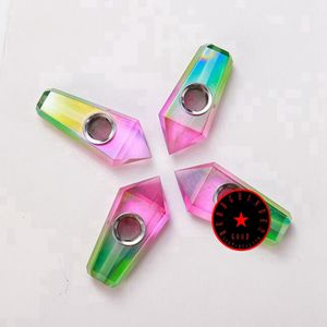 Cool Rainbow Mini natuurlijke edelsteen buizen steen crystal diamant droge kruid tabak filter rokende buis handpijp handgemaakte hoge kwaliteit decoratie DHL gratis