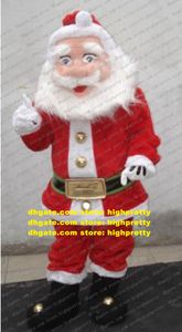 Cool Red Santa Claus Mascot Costume Mascotte Kriss Kringle Papá Noel con ropa roja Big Black Boots No.1818