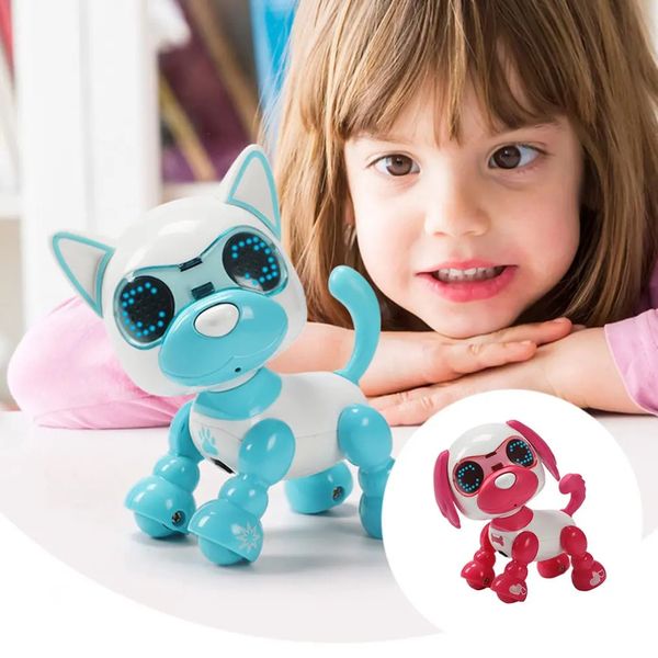 Robot Cool Robot Pet Juguete Niños Smart Interactive Walking Puppy LED Record Educational Educational Electronic Toy regalos 240319