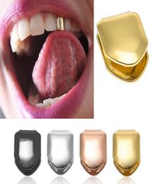 Rock Rock Hip Hop Single dent Grillz Gold Gold plaqué grills Caps Cosplay Body Body Bielry Party Gifts2029343