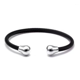 Cool Simple Hommes Femmes Sportif Ouvert Manchette Bracelets Mode Santé Bijoux Vintage Feuilles En Acier Inoxydable Chaîne Lien Charme Bracelets Bracelet