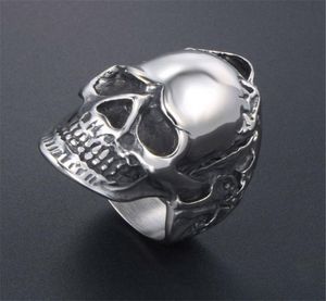 Cool Skull Ring Heren roestvrijstalen vingerringen Punk Rock Biker nooit vervagen Sieraden Cadeau voor hem Feestaccessoires 8648815002