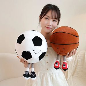 Cool sourire basket-ball Football Anime poupée en peluche jouet mignon balle doux peluche oreiller voiture maison Kawaii chambre intérieure décor enfants cadeau 240119