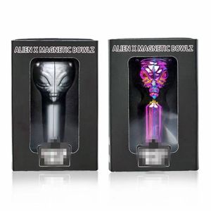 Cool Fumer Coloré Métal Aliens Crâne Style Herbe Tabac Huile Rigs Portable Amovible 14 MM 19 MM Mâle Interface Joint Aimant Pipe À Eau Narguilé Bong Filtre Bol