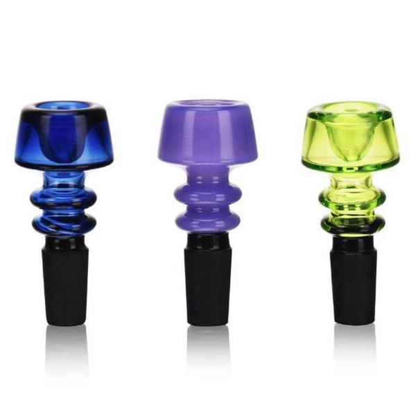 Cool Fumer Coloré Antidérapant Joint Poignée Style Verre Épais 14 MM 18 MM Interface Mâle Bong Pipe À Eau Pipe À Main Bol Herb Tabac Bubbler Oil Rigs Conteneur