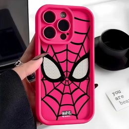 Cool Spider Man TPU Zachte Telefoon Case voor iPhone 14 Pro 15 Plus 13 Pro Max 12 11 X XS XR 7 8 Plus SE Achterkant