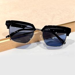 Cool Square Sunglasses Black Blue Lens para hombres Summer Shades Sunnies Gafas de protección UV con caja