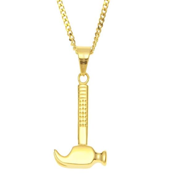 Collier en acier inoxydable frais 18 carats jaune à or plaque plaque à griffe collier pendant pour hommes femmes super cool collier hiphop bijoux7789647