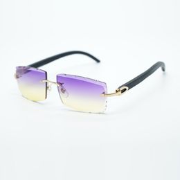 gafas de sol geniales 3524031 con patas de madera negras y lente tallada de 57 mm