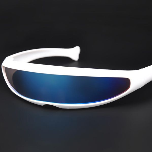 Cool lunettes de soleil garçon fille cadeau d'anniversaire espace extraterrestre Costume futuriste Robot décoration lentille unique visière lunettes de soleil