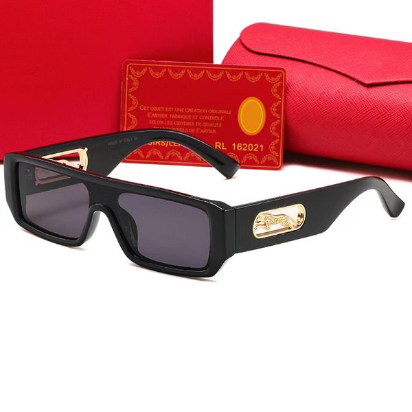 Gafas de sol geniales Gafas de sol de diseñador para hombre Marco de caja de sombra Oro Plata Metal Borde completo Marcos rectangulares Acetato Carti Gafas de sol para mujer C Decoración Gafas