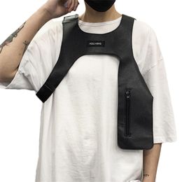 Cool Vest voor Mannen Trendy Streetwear Tactische Licht Accessoire Rap Merk Match Vrouwen Hiphop Harnas Doek 220419