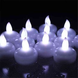 Bougies flottantes blanc froid sans scintillement, 12 pièces, bougies résistantes à l'eau, velas décoratifs spéciaux, mini bougies à piles led