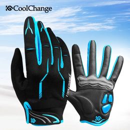 CoolChange-guantes de ciclismo para hombre con pantalla táctil, almohadilla de GEL, dedo completo, BMX, carretera, montaña, Glove240102