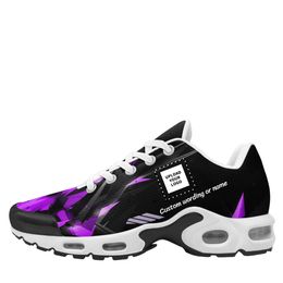 Coolcustomize personnalisé noir vert violet propre conception libellé nom chaussures de sport de course personnalisé léger confortable mode TN classique hommes femmes Sneaker