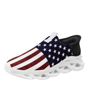 Coolcustomize Custom USA nationale vlag ster unisex sneaker gepersonaliseerde Amerikaanse patriottische slip op lichtgewicht hardlopen tennis MS wandelen Heren dames sportschoenen