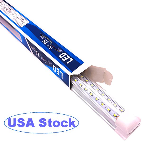 Cooler Door LED Tube V Shaped 5FT Luces 4FT 8 Pies T8 48W 72W Luz de tienda integrada de doble cara 7200lm 10000lm 6200lm Para banco de trabajo Garaje oemled