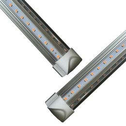 Tubos LED de puerta más enfriador en forma de luces de 8 pies 4 pies 5 pies 6 pies 8 pies LED T8 52W 72W Lámpara fluorescente integrada de lado doble