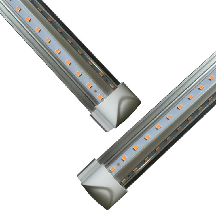 Kühlertür LED-Röhren V-förmig 8 Fuß Lichter 4 Fuß 5 Fuß 6 Fuß 8 Fuß LED T8 52 W 72 W Doppelseitig integrierte Leuchtstofflampe