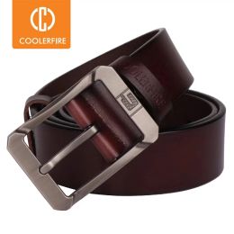 Refroidir les ceintures en cuir authentiques pour les hommes marque de boucle de broche mâle jeans cowboy ceinture de luxe de luxe de haute qualité ceinture en cuir de haute qualité