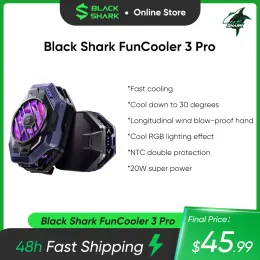 Coolers Black Shark Funcooler 3 Pro met RGB Light Global Version Fast Cooling Fan voor gaming telefoon iPhone/Black Shark 5/Rog/Xiaomi/Poco