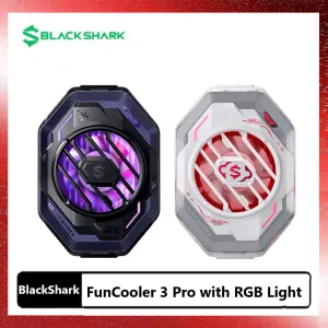 Refroidisseurs Black Shark Funcooler 3 Pro avec RVB Light Global Version Fast Cooling Fan pour le jeu Iphone / Shark noir 5 / ROG / XIAOMI / POCO